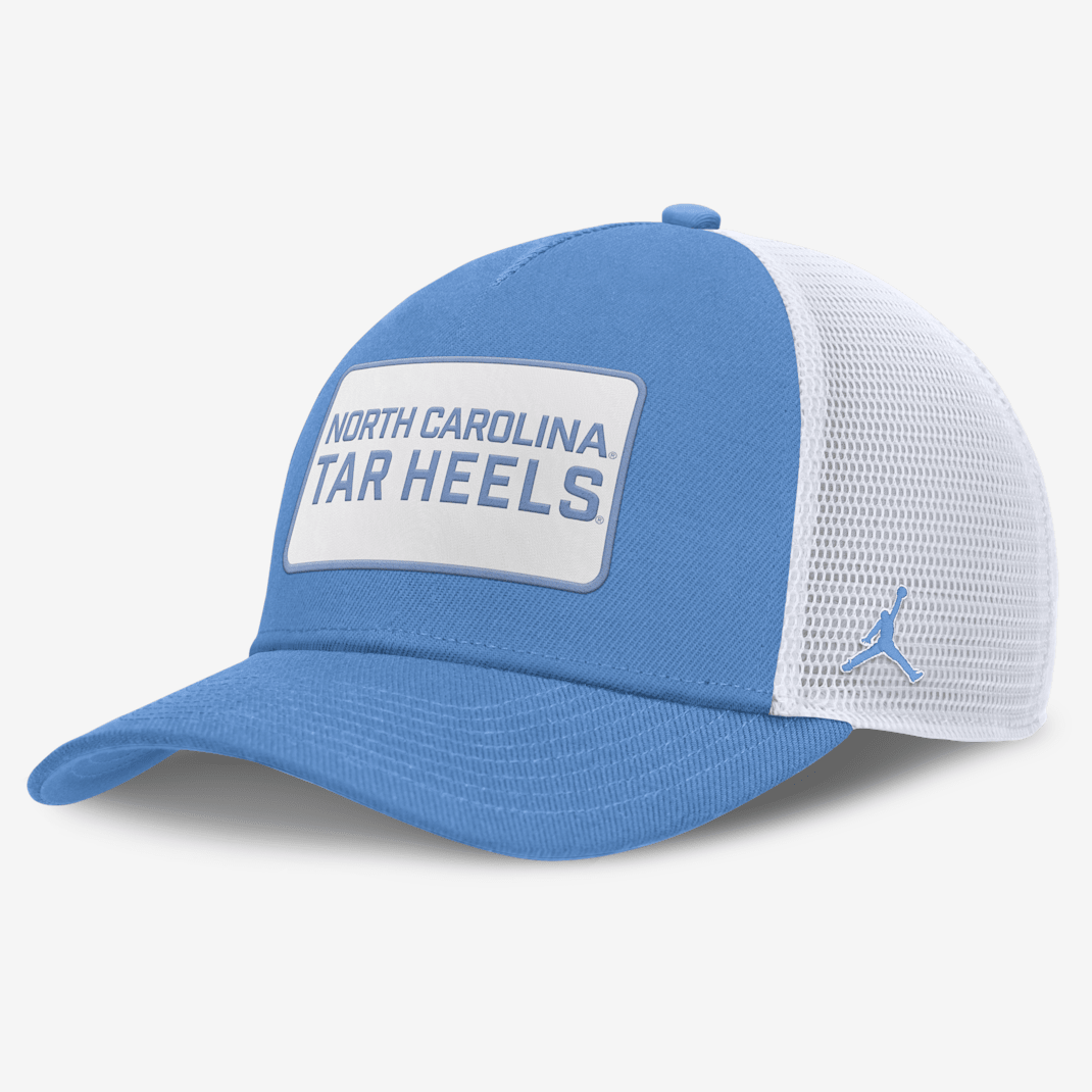 North Carolina On-Field Rise Men's Jordan Brand College Trucker Adjustable Hat - Light Blue